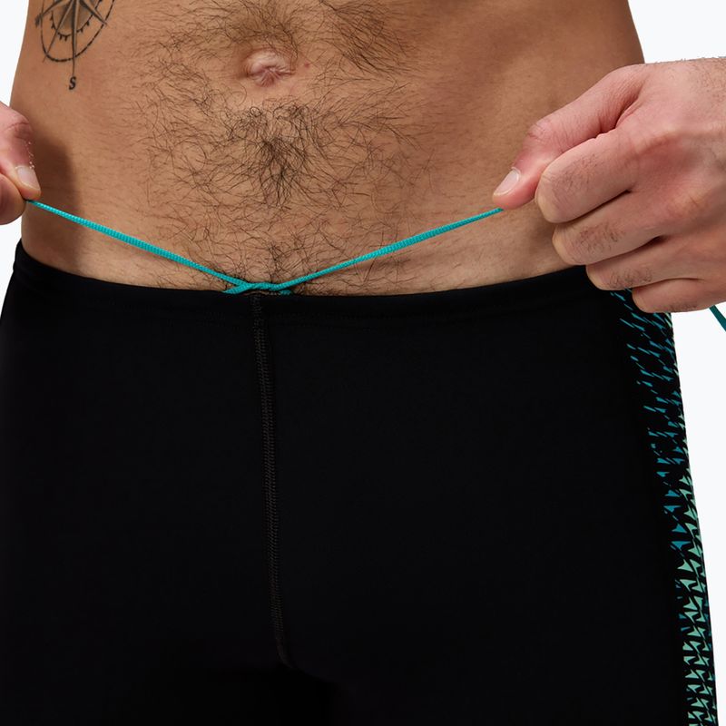 Pánske plavky boxerky Speedo Endurance+ Tech Panel Aquashort black/turquoise gem 6