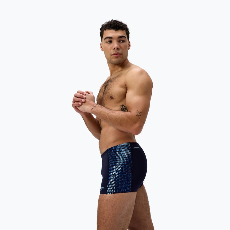Pánske plavky boxerky Speedo Endurance+ Tech Panel Aquashort navy/sugar blue 4