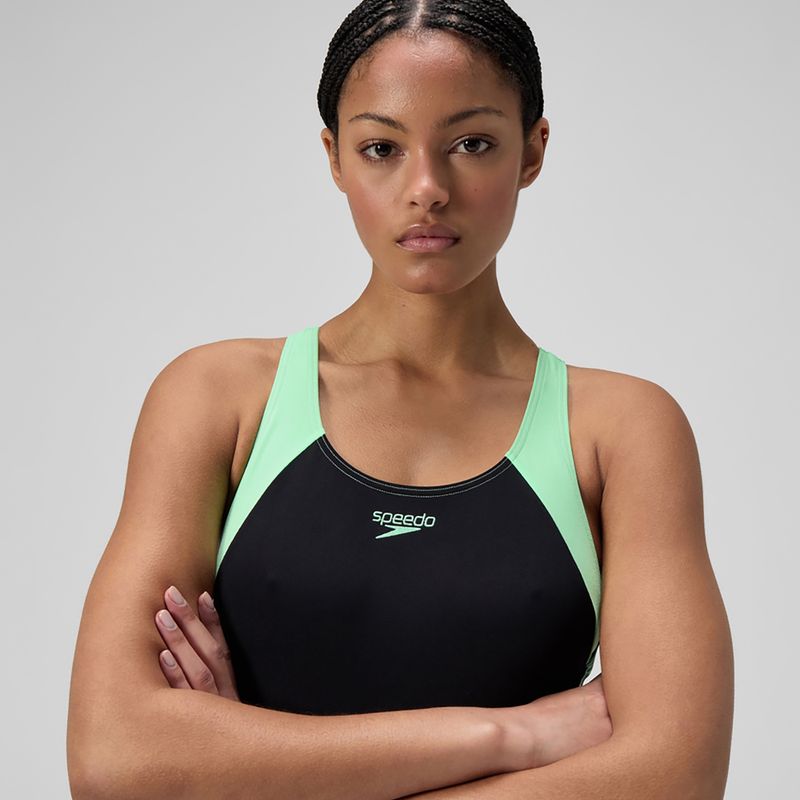 Dámske jednodielne plavky Speedo HyperBoom Splice Racerback alfalfa green 5