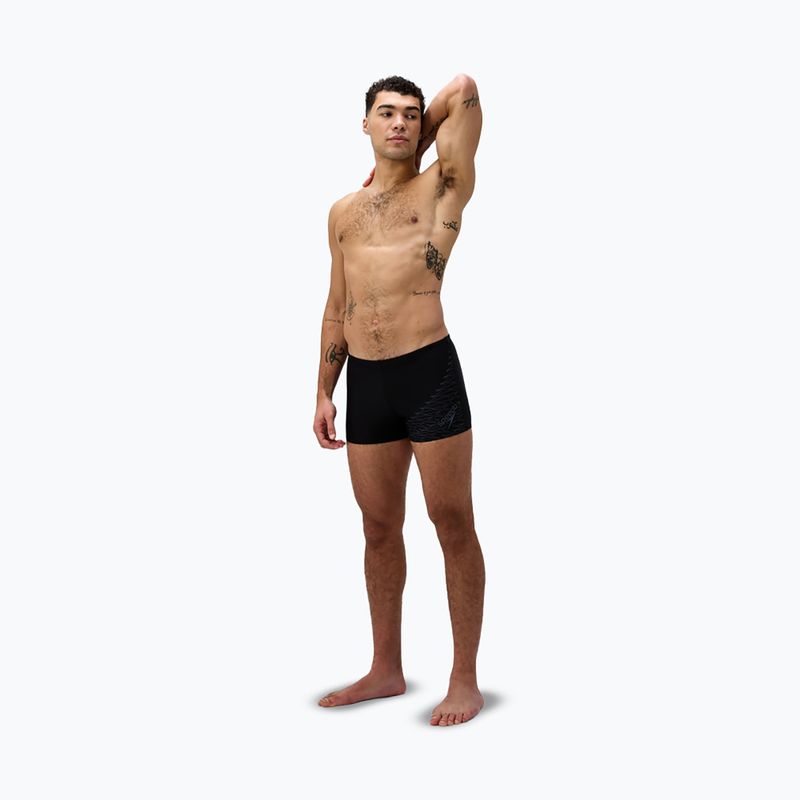 Pánske plavky boxerky Speedo Medley Logo Aquashort black/lead grey 2