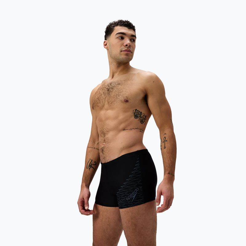 Pánske plavky boxerky Speedo Medley Logo Aquashort black/lead grey 4