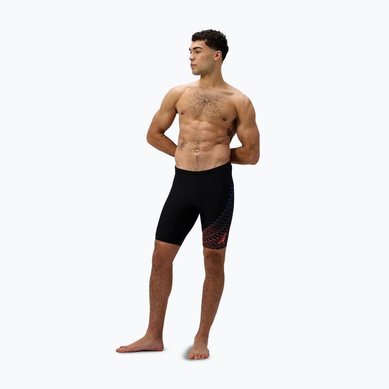 Pánske plavky Speedo Medley Logo Jammer black/neon corall 2