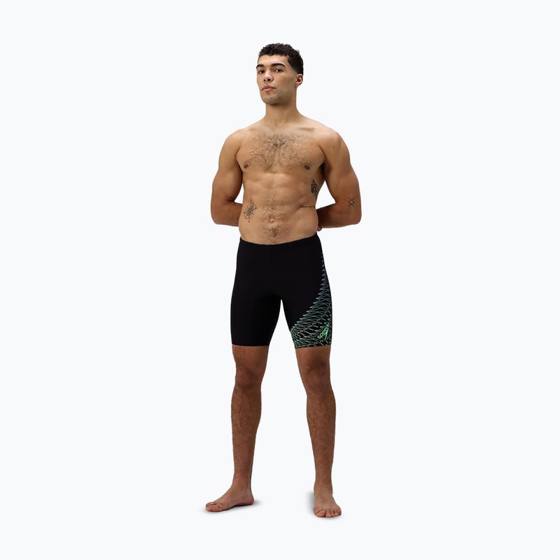 Pánske plavky Speedo Medley Logo Jammer black/alfalfa green 2