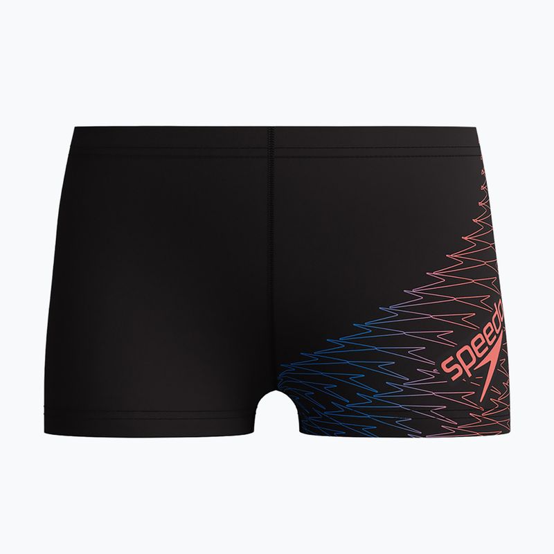 Detské plavecké boxerky Speedo Medley Logo Aquashort anthracite/neon coral