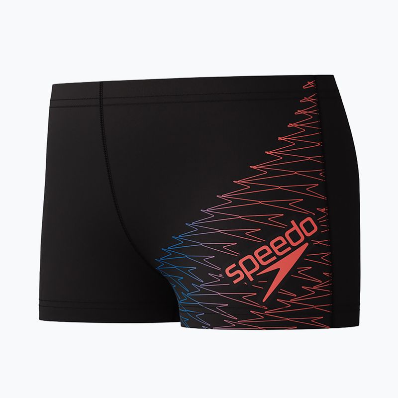 Detské plavecké boxerky Speedo Medley Logo Aquashort anthracite/neon coral 3