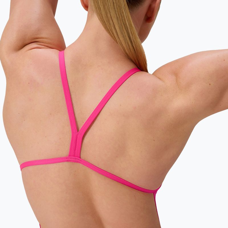 Dámske jednodielne plavky Speedo FL Solid V-Back flare pink 4