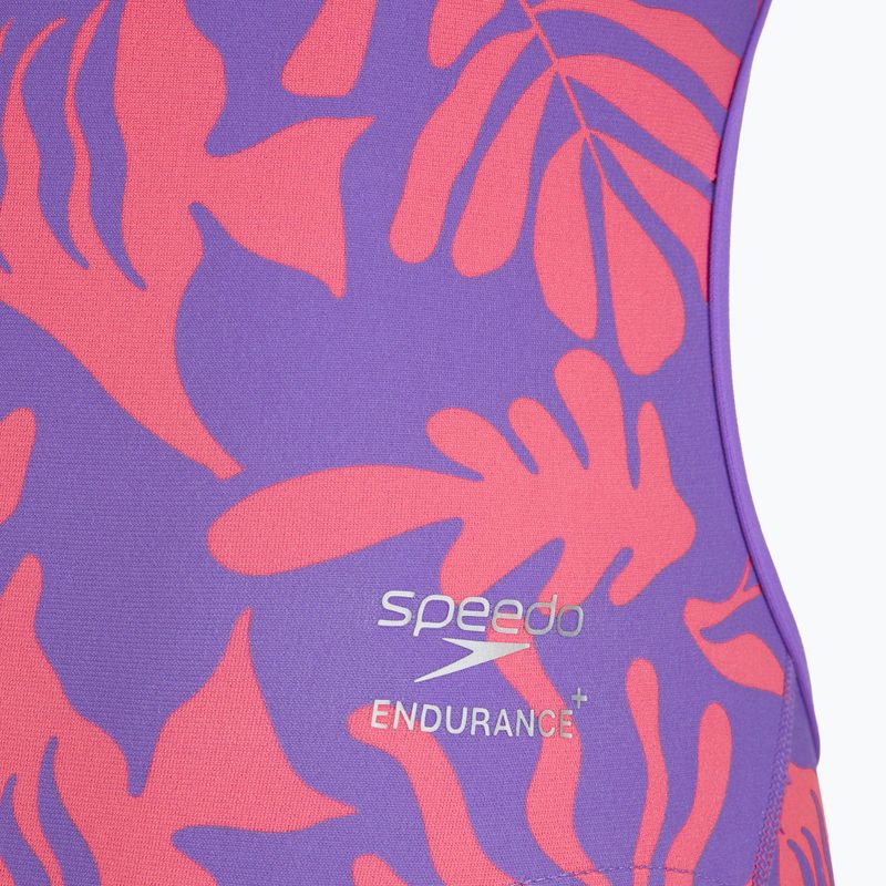 Dámske jednodielne plavky Speedo FL Printed Web Back coral cluster/indigo glow 3