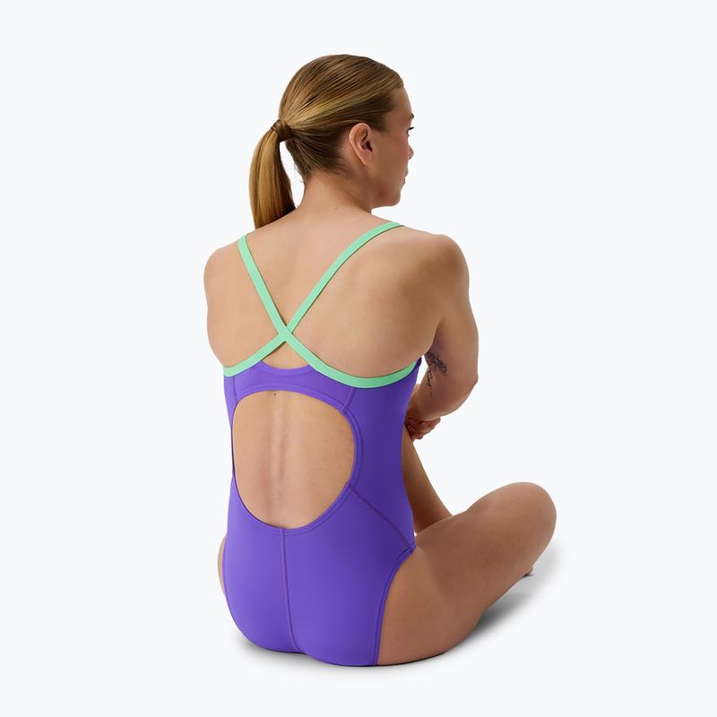 Dámske jednodielne plavky Speedo FL Solid Flyback 2.0 indigo glow/alfalfa green 2