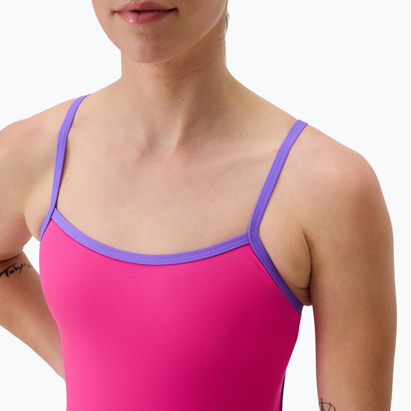 Dámske jednodielne plavky Speedo FL Solid Tri Back flare pink/indigo glow 4