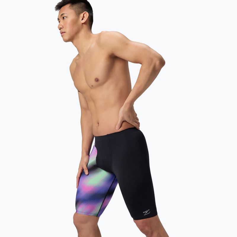Pánske  plavky jammery Speedo ML One-Leg Printed blurry glass/black 4