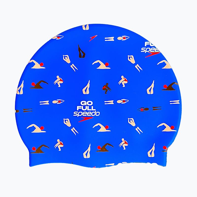 Plavecká čiapka Speedo Printed Silicone speedo blue go full speedo swimmers