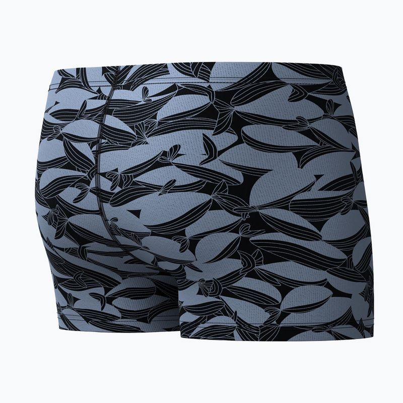 Pánske plavecké boxerky Speedo Print Beachstar Square Leg Anthracite/Coin Grey 7