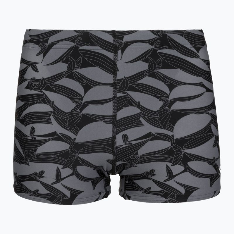 Pánske plavecké boxerky Speedo Print Beachstar Square Leg Anthracite/Coin Grey 5