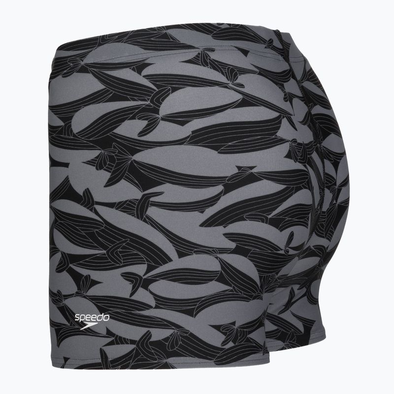 Pánske plavecké boxerky Speedo Print Beachstar Square Leg Anthracite/Coin Grey 7