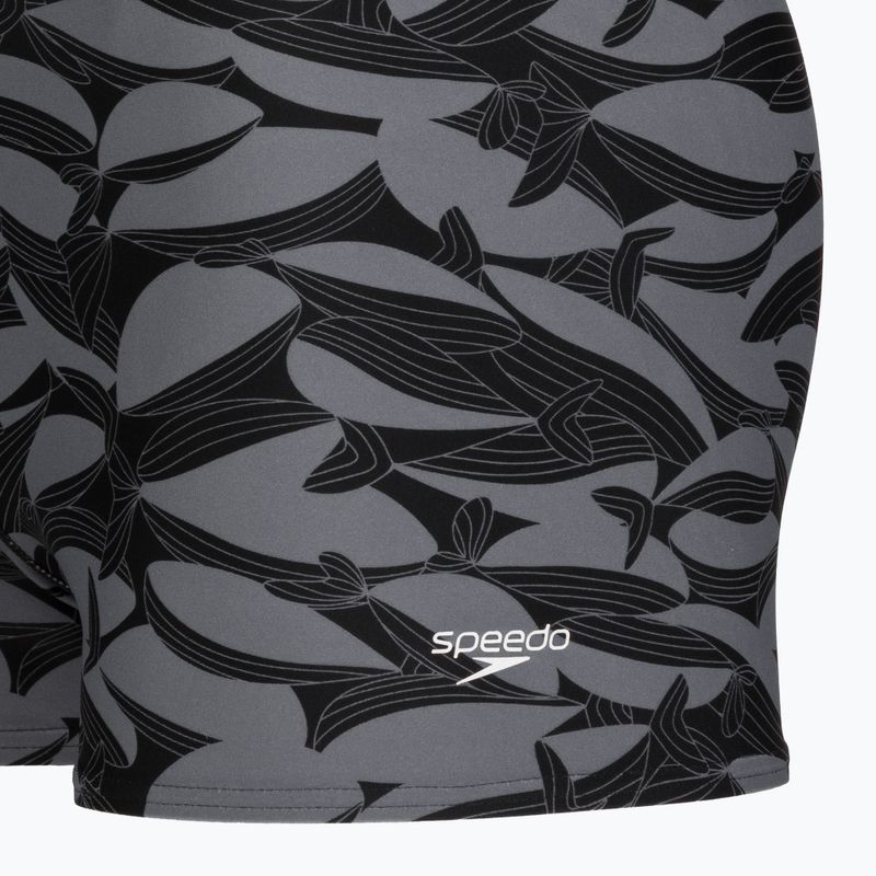 Pánske plavecké boxerky Speedo Print Beachstar Square Leg Anthracite/Coin Grey 8