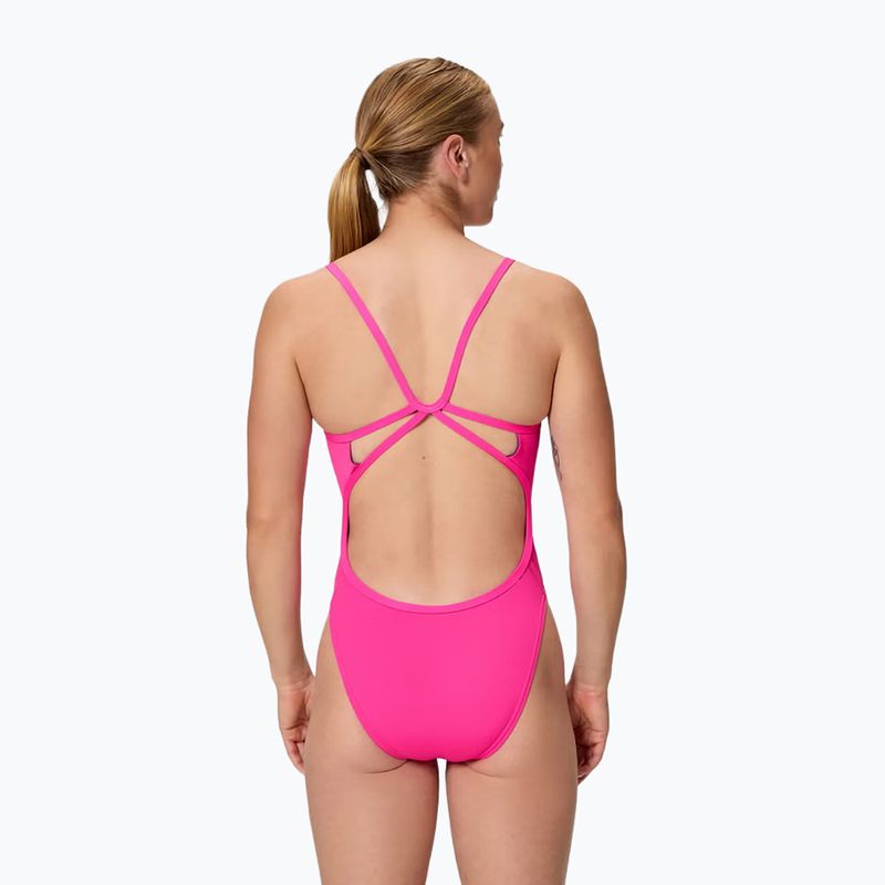 Dámske jednodielne plavky Speedo Solid Web punchy pink 2