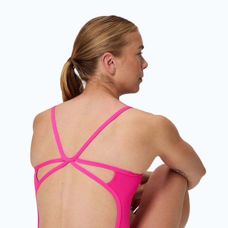 Dámske jednodielne plavky Speedo Solid Web punchy pink 4