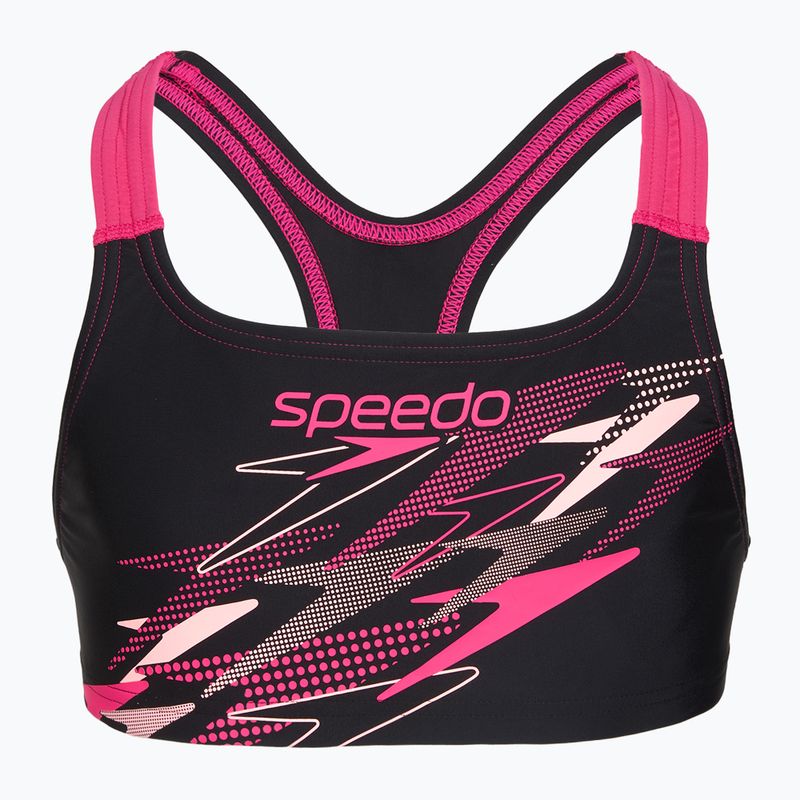 Detské dvojdielne plavky Speedo Medley Logo Racerback 2pc anthracite/pink 3