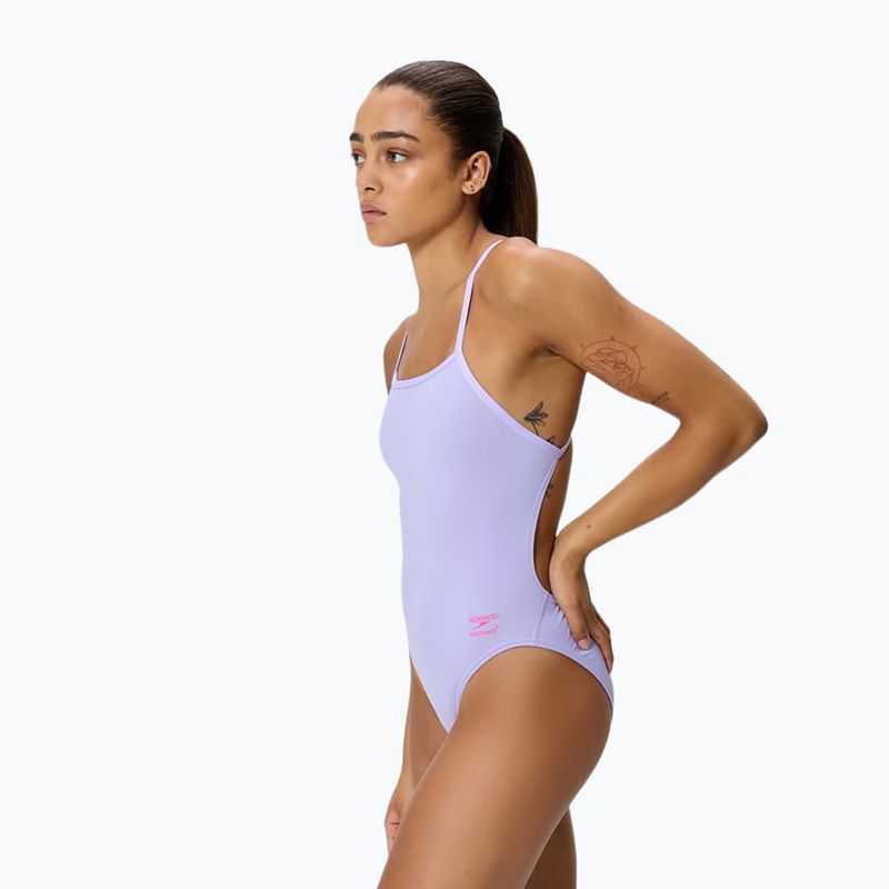 Dámske jednodielne plavky Speedo FL Solid V-Back 2.0 bright lavender 3