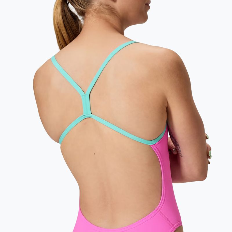 Dámske jednodielne plavky Speedo FL Solid V-Back 2.0 neon flamingo 4