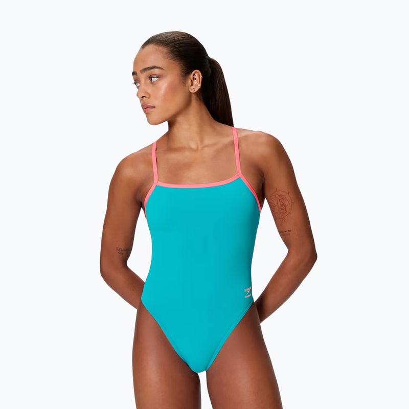 Dámske jednodielne plavky Speedo FL Solid V-Back 2.0 mayan blue