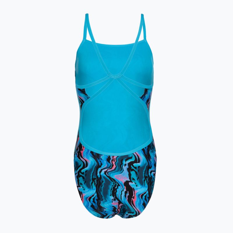Dámske jednodielne plavky Speedo Printed Web Back canyon ombre/black 2