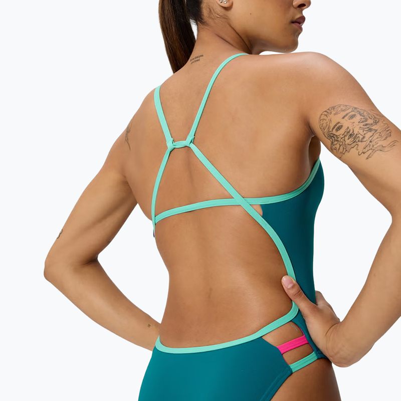 Dámske jednodielne plavky Speedo Solid Tri peacock 4