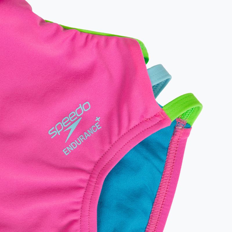 Dámske jednodielne plavky Speedo Solid Tri neon flamingo 3