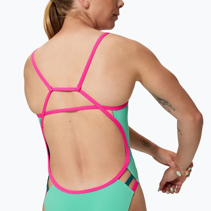 Dámske jednodielne plavky Speedo Solid Tri aqua breeze 4