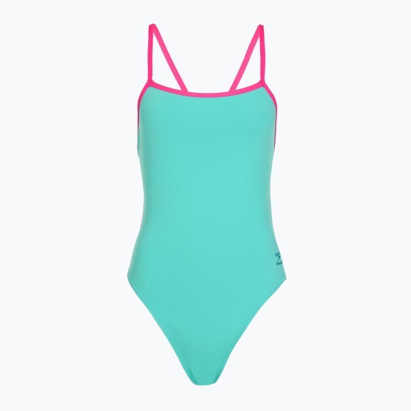 Dámske jednodielne plavky Speedo Solid Tri aqua breeze