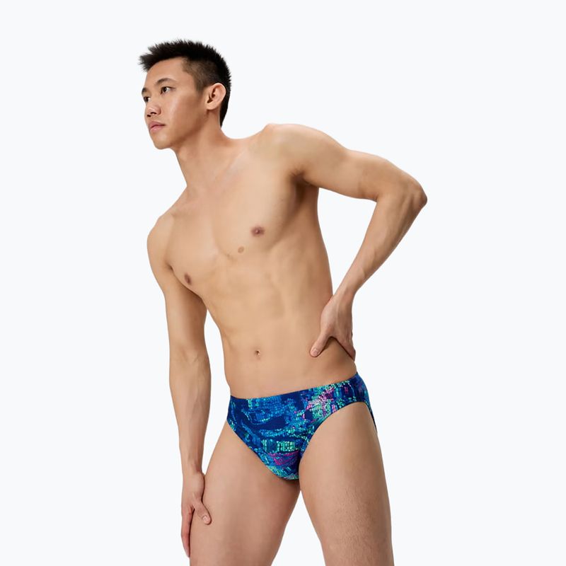 Pánske plavecké boxerky Speedo Printed Brief pixel pool/navy 3