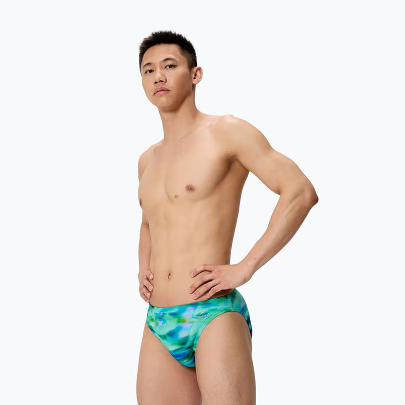 Pánske plavecké boxerky Speedo Printed Brief sunset grove/green 3