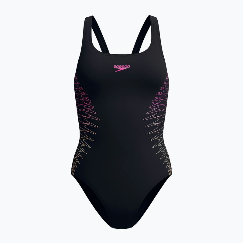 Dámske jednodielne plavky Speedo Placement Muscleback anthracite/clover 6