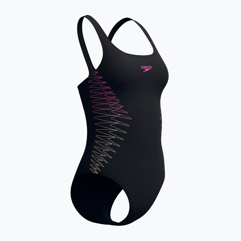 Dámske jednodielne plavky Speedo Placement Muscleback anthracite/clover 7