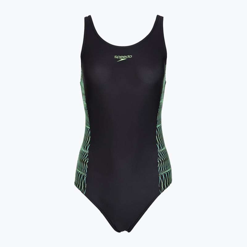 Dámske jednodielne plavky Speedo Placement Muscleback anthracite/clover 6
