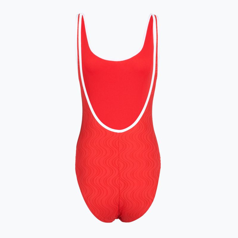 Dámske jednodielne plavky Speedo Texture Bound Scoop High Risk Red/Bright White 2