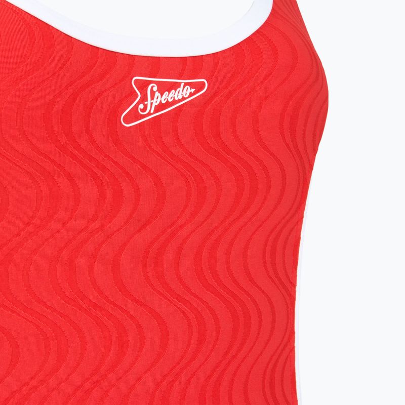 Dámske jednodielne plavky Speedo Texture Bound Scoop High Risk Red/Bright White 3