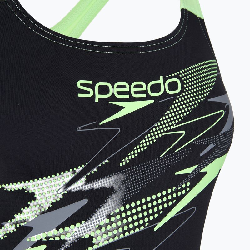 Dámske jednodielne plavky Speedo Medley Logo Medalist anthracite/clover 3