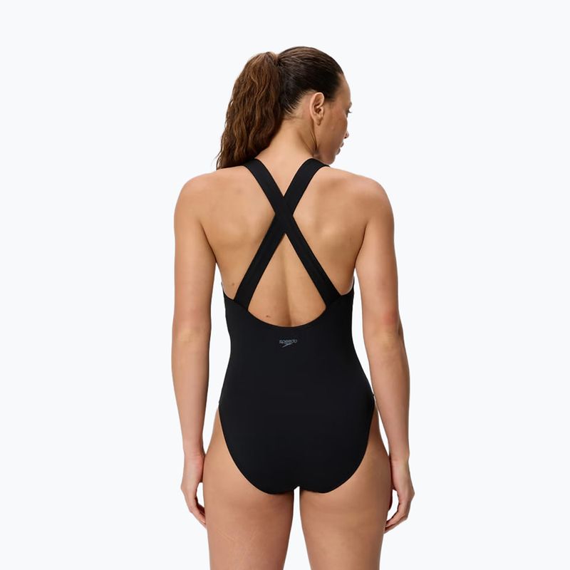 Dámske jednodielne plavky Speedo Solid Scoop Neck anthracite 2