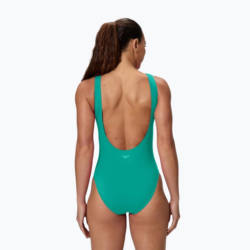 Dámske jednodielne plavky Speedo Solid High Neck peacock teal 2