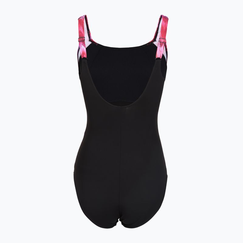 Dámske jednodielne plavky Speedo Shaping LunaLustre Printed anthracite/ruby 2