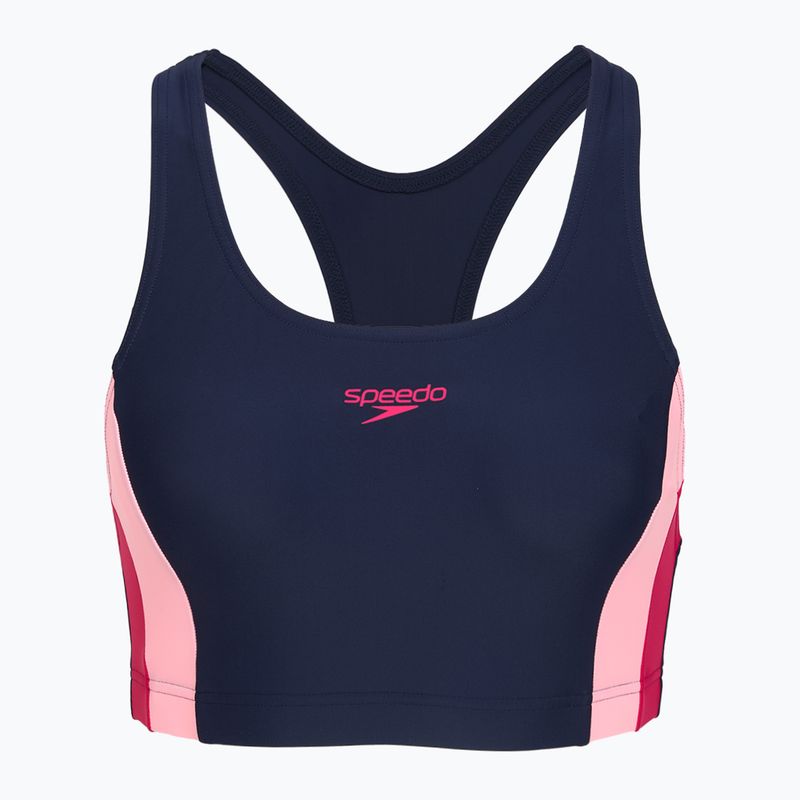 Dámske jednodielne plavky Speedo Colourblock Splice 2.0 peacoat/pink 3