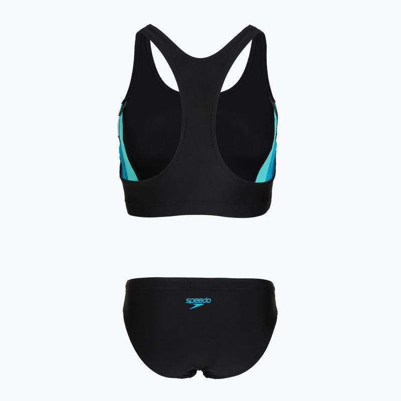 Dámske jednodielne plavky Speedo Colourblock Splice 2.0 anthracite/mayanblue 2