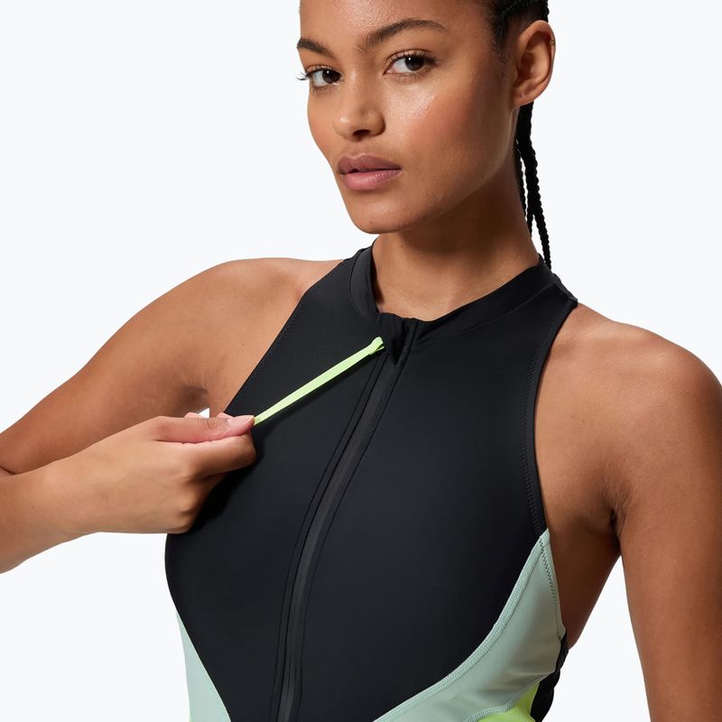 Dámske jednodielne plavky Speedo Ocean Flex Zip black/pale clover 4