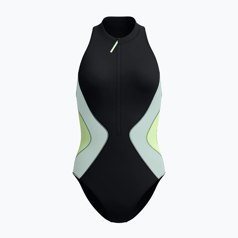 Dámske jednodielne plavky Speedo Ocean Flex Zip black/pale clover 6