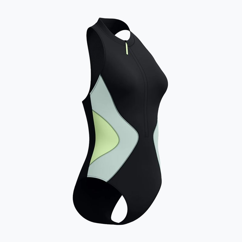 Dámske jednodielne plavky Speedo Ocean Flex Zip black/pale clover 8