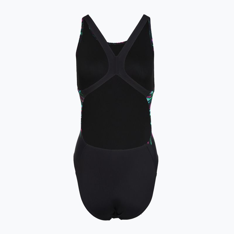 Dámske jednodielne plavky Speedo FL Placement Printed Powerback firework burst/black 2