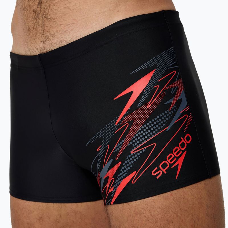 Pánske plavecké boxerky Speedo Medley Logo Aquashort anthracite/hrr 5