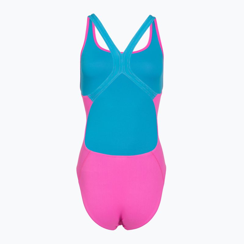 Dámske jednodielne plavky Speedo Solid Powerback neon flamingo 2