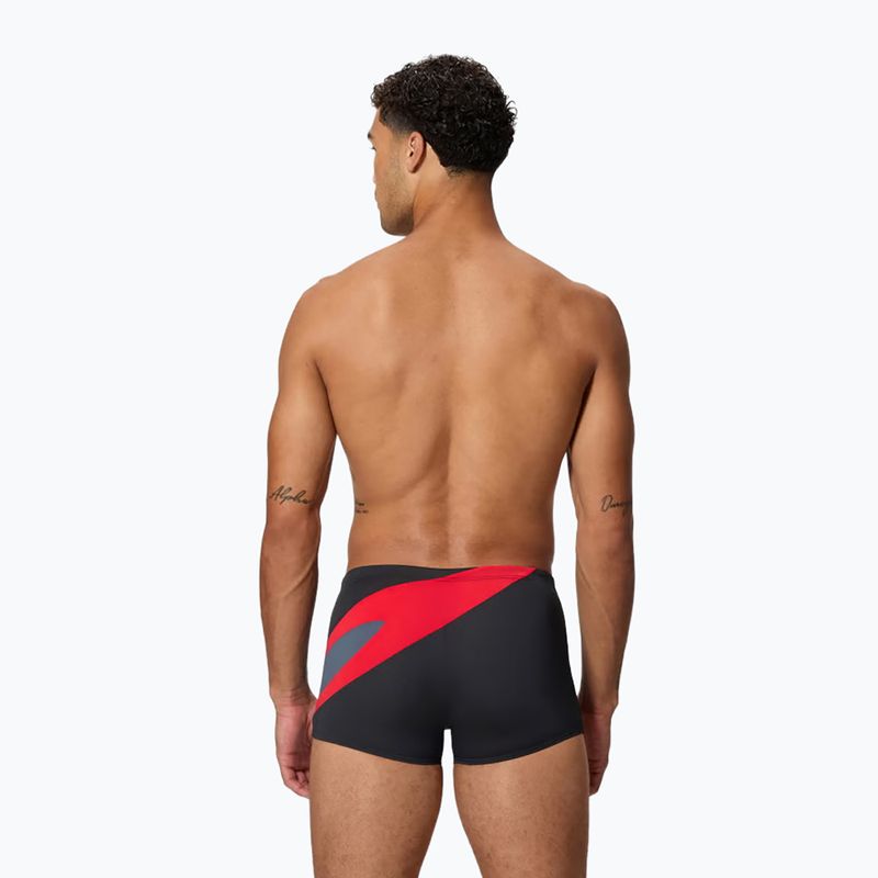 Pánske plavecké boxerky Speedo Hyperboom Aquashort anthracite/high risk red 2